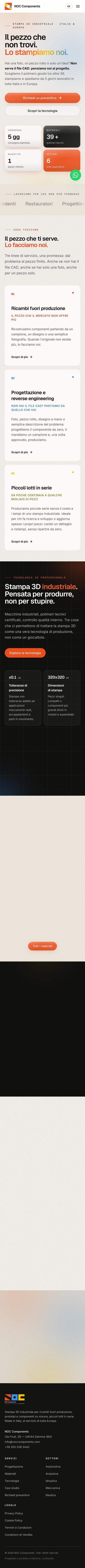 Esempio di sito web aziendale responsive visto da smartphone, realizzato da tela studio