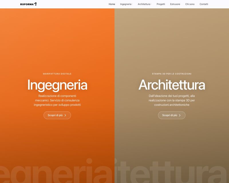 Riiforma, esempio di sito web aziendale realizzato da tela studio